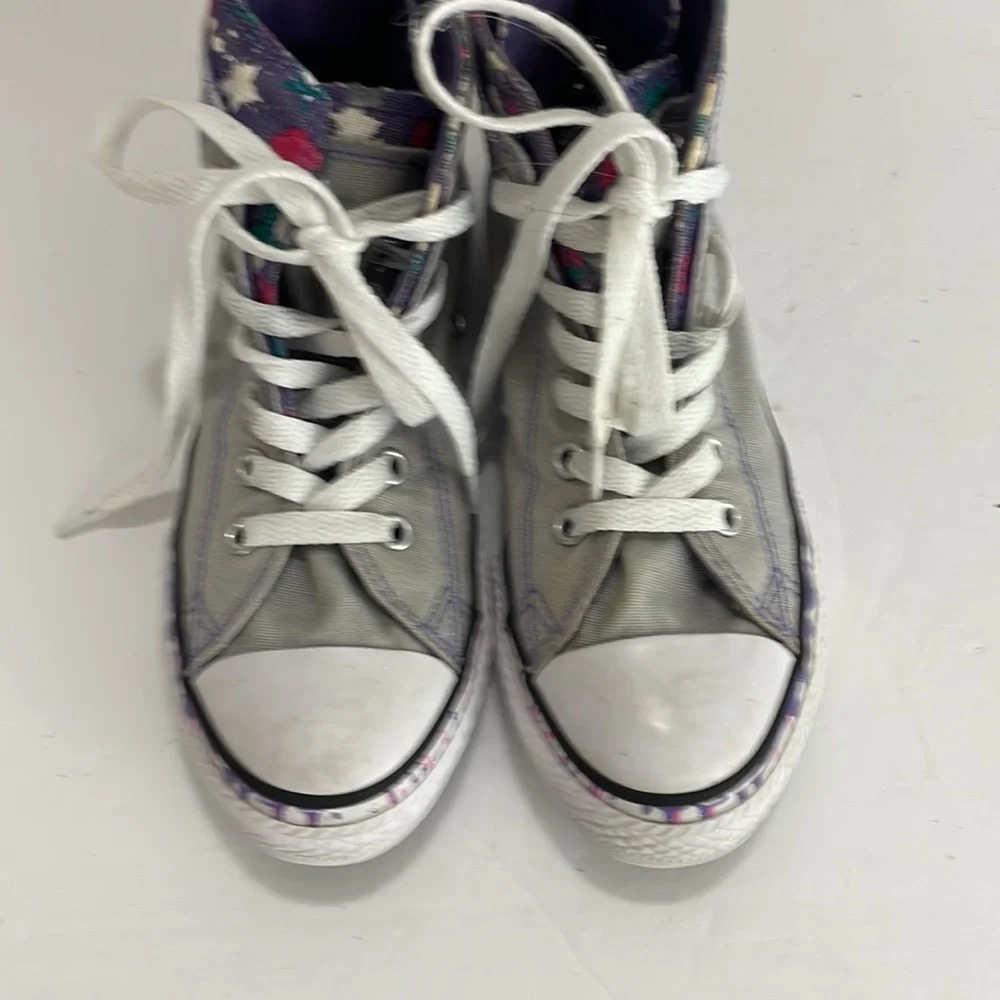 Converse Chuck Taylor All Star Gray and Purple High Tops Size 1